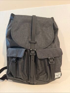 New-Herschel Supply Company Dark Gray/BlackCanvas Backpack with Magnetic Closure